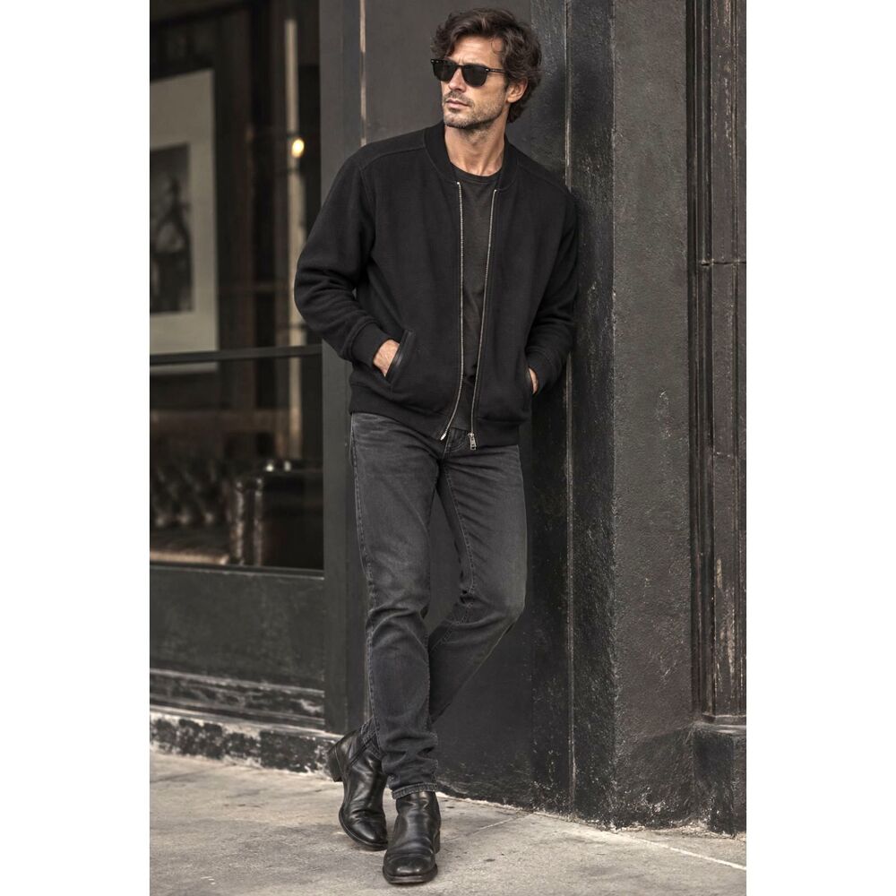John Varvatos Star USA Black Full Zip Sweater Cardigan Top  Mens Size XL